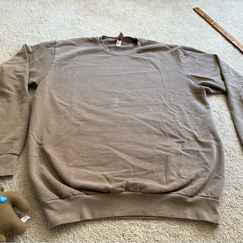 American Apparel Men's Tan Crewneck Sweater